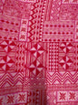 Polynesian Elegance: 36" Polyester Fabric with Poly Cotton Feel– Tribal and Floral Fusion  Tapa Block Print- Made In Thailand - Low Price  | Gtex Fabrics