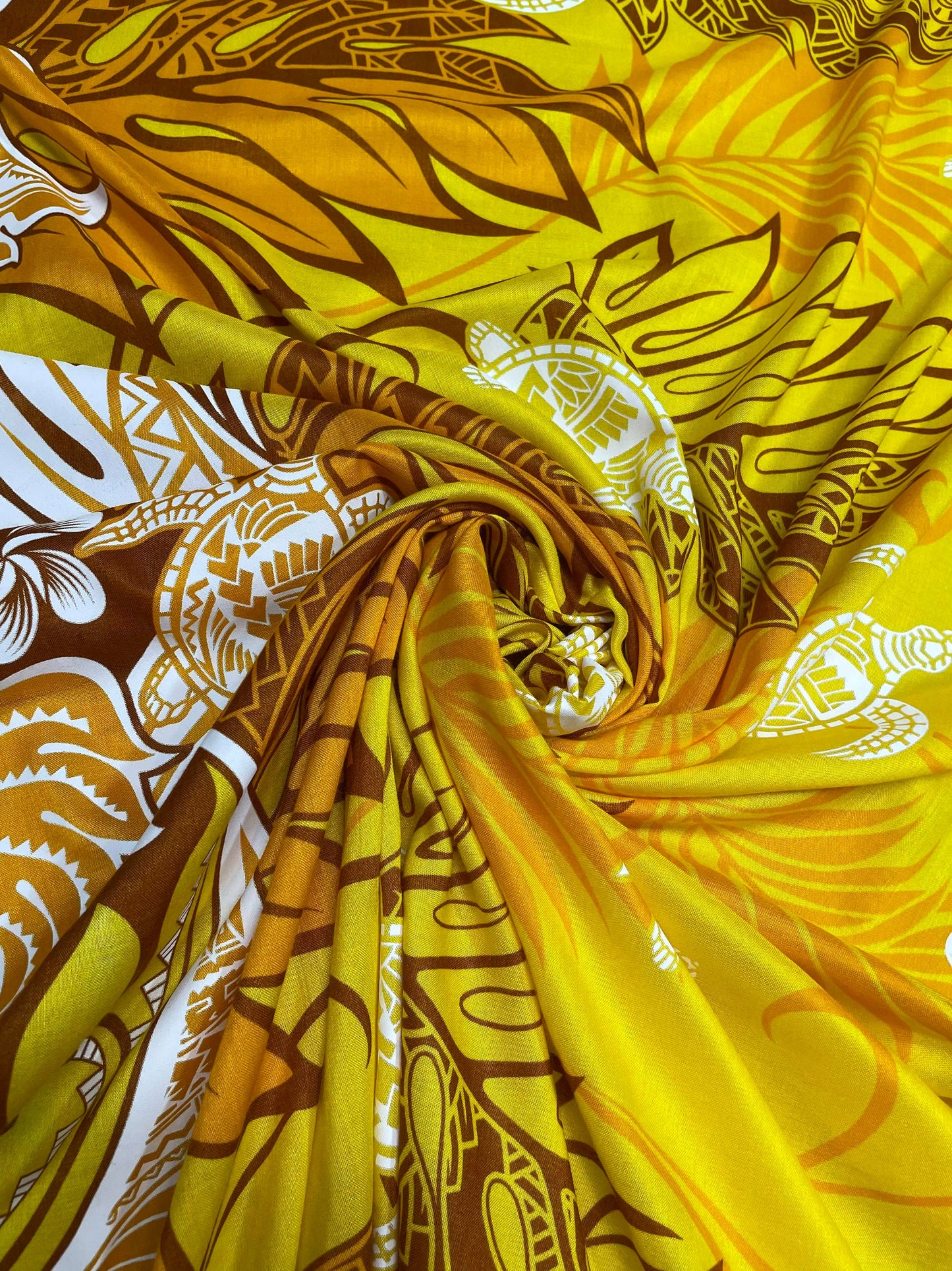 Polynesian Tapa Fabric - Tribal Hawaiian Cute and Unique Fabric Design - Sold by the Yard - Luxury Rayon Quality 45" | Gtex Fabrics
