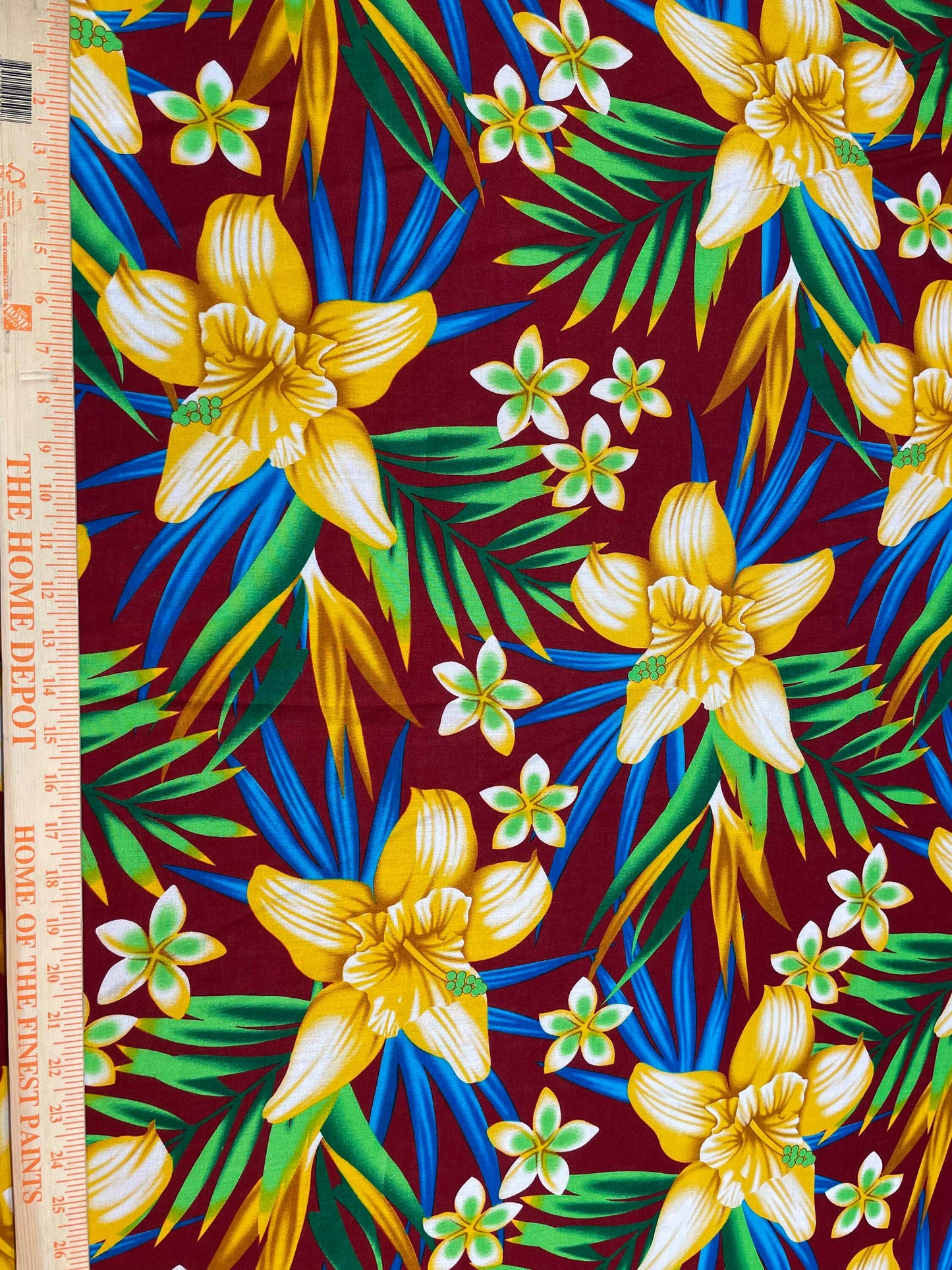 Polynesian Tapa Fabric - Plumeria Hawaiian Cute and Unique Fabric Design - Sold by the Yard - Luxury Rayon Quality 45"  | Gtex Fabrics