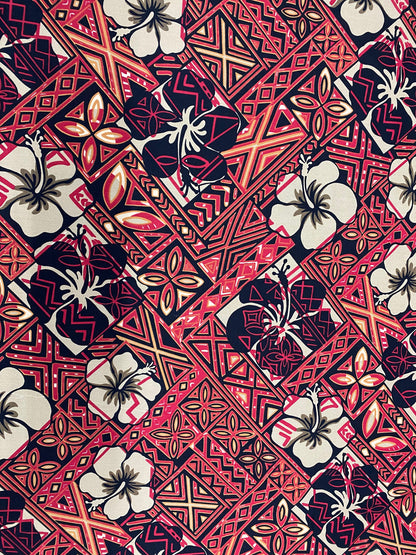 GTEX Collection - Polynesian Fabric -Tapa Fabric, Block Print, Floral Island Fabric - Sold by the Yard - 100% Cotton Fabric 45" - New Design | Gtex Fabrics