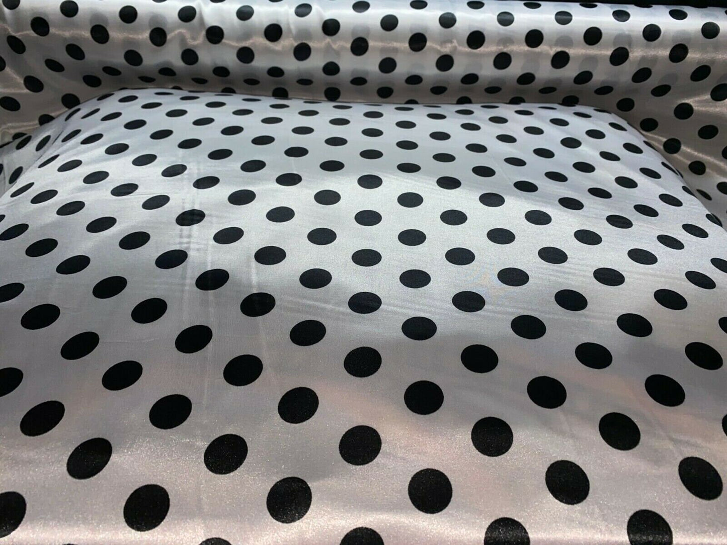 Polka Dot Tablecloth Drapery Apparel Fabric, Printed Charmeuse Satin 60" 100% Polyester Sold By The Yard | Gtex Fabrics