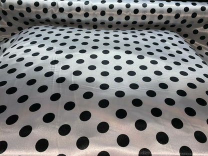 Polka Dot Tablecloth Drapery Apparel Fabric, Printed Charmeuse Satin 60" 100% Polyester Sold By The Yard | Gtex Fabrics