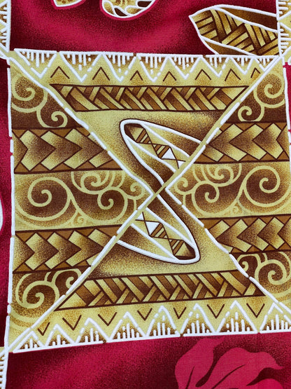 Polynesian Tapa Fabric - Tribal Hawaiian Cute and Unique Fabric Design - Sold by the Yard - Luxury Rayon Quality 45" | Gtex Fabrics