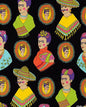 Alexander Henry Frida Kahlo Fantastico - Woman of Courage - Black 100% Cotton Algodon tela material By The Yard  | Gtex Fabrics