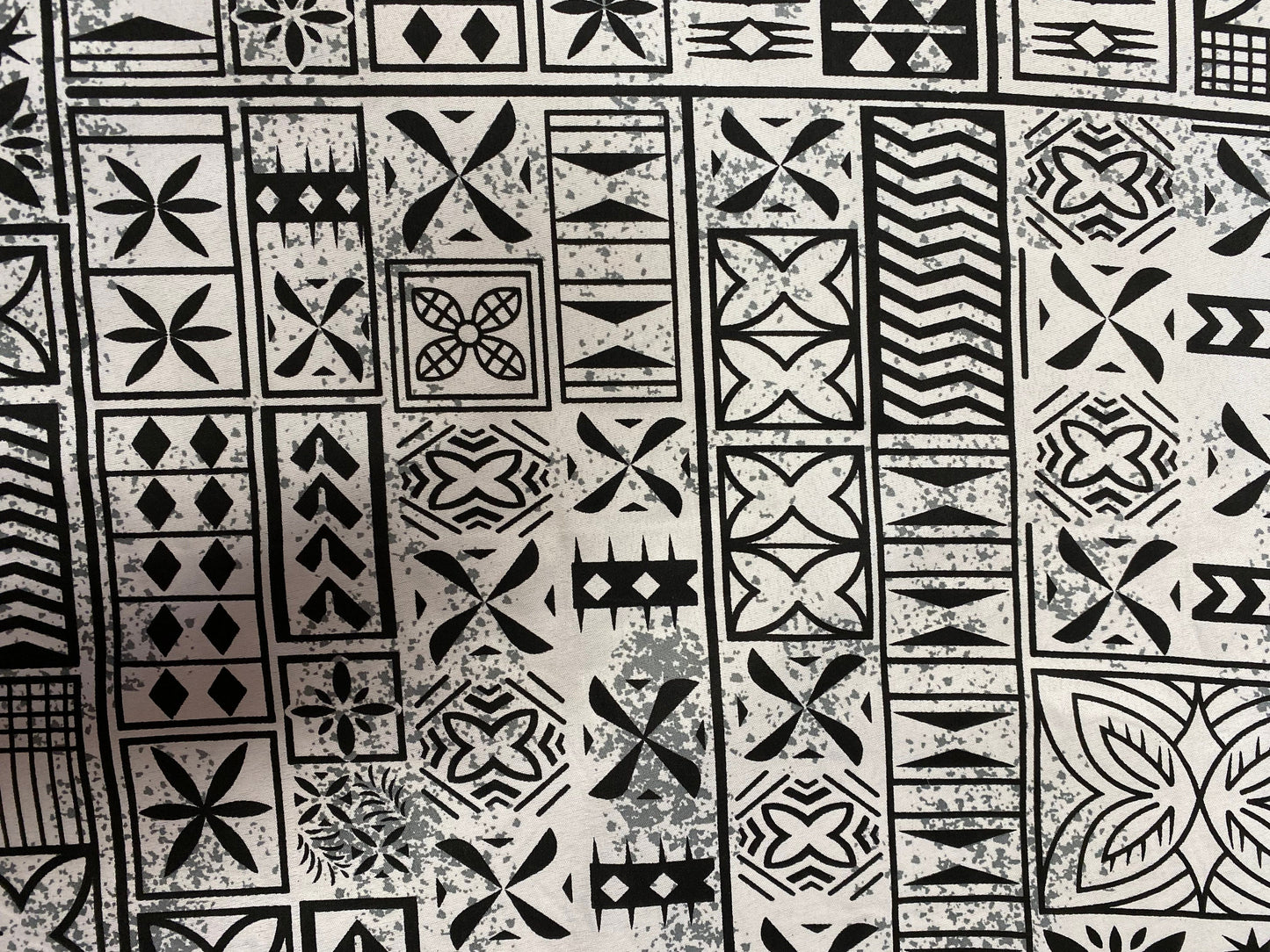 Polynesian Elegance: 36" Polyester Fabric with Poly Cotton Feel– Tribal and Floral Fusion  Tapa Block Print- Made In Thailand - Low Price 2  | Gtex Fabrics