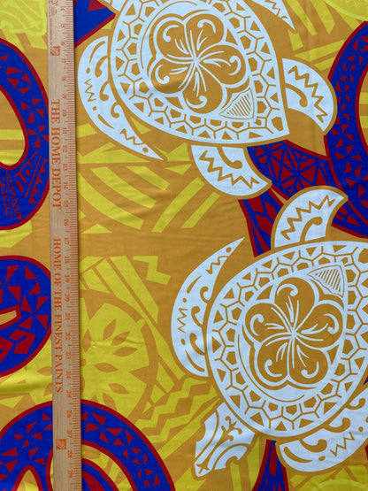 New Tropical Turtle Large Design Polynesian Fabric - Peach Skin Fabric- by the Yard 58" Wide - New Design - Island Fabric 107 | Gtex Fabrics