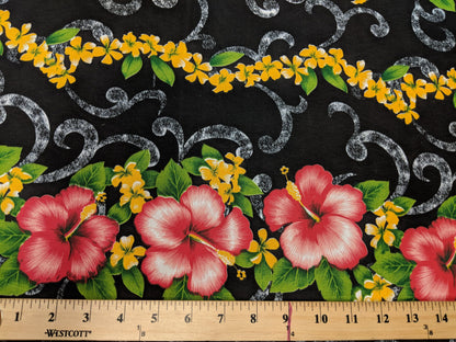 Hawaiian Print Luau Floral Hibiscus Fabric 45" Sold By The Yard  | Gtex Fabrics