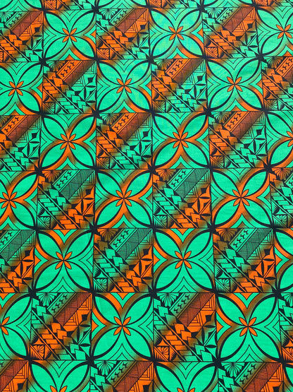 GTEX Collection - Polynesian Fabric -Tapa Fabric, Block Print, Floral Island Fabric - Sold by the Yard - 100% Cotton Fabric 45" - New Design  | Gtex Fabrics