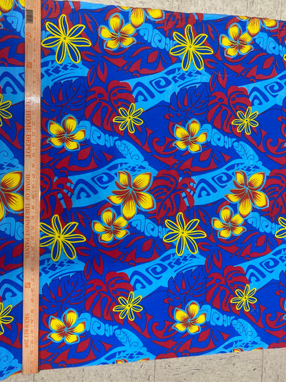 Roll, Bolt - Polynesian Elegance: 36" Polyester Fabric with Poly Cotton Feel– Tropical and Floral Fusion- Made In Thailand - Wholesale Price  | Gtex Fabrics