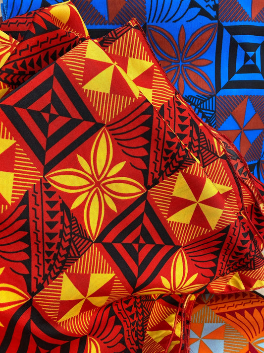 New Sarong, Pareo, Lava Lava, Beach Wrap - 72” x 45” Polynesian Block Print Design - Choose your color - Large Size with hemmed edgess | Gtex Fabrics