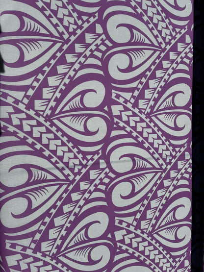 Polynesian Tribal Tattoo Heart Print – 45” Wide | Lightweight Soft Poly Cotton Fabric | Sold by Yard or Roll | Island Design | Wholesale  | Gtex Fabrics