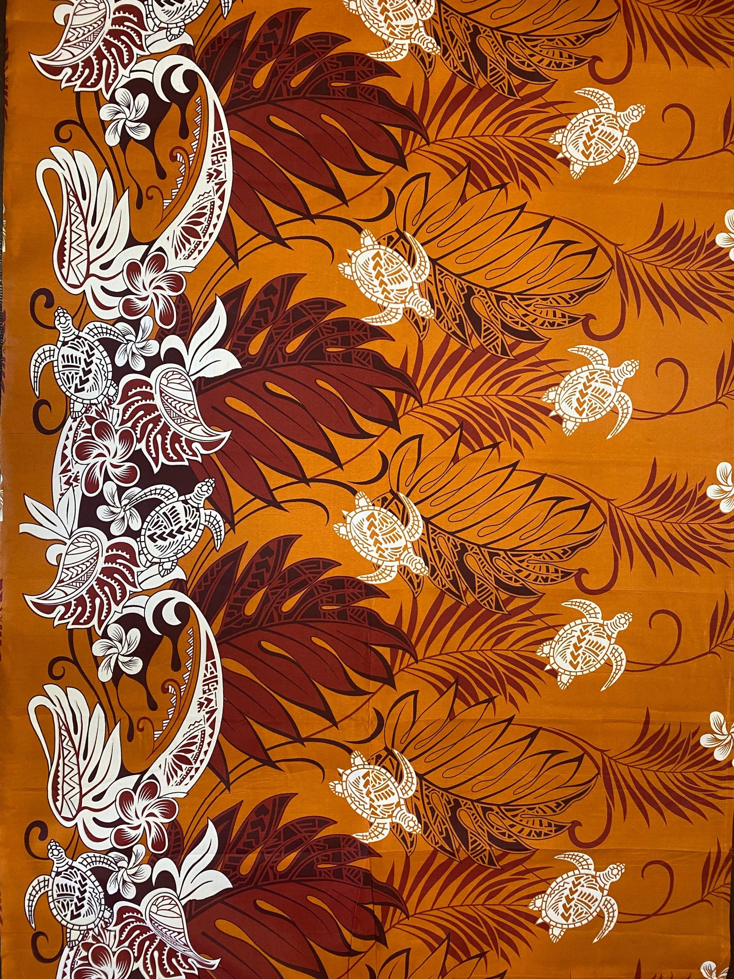Roll, Bolt - Polynesian Elegance: 36" Polyester Fabric Border Print– Tropical and Floral Fusion- Made In Thailand - Wholesale Price | Gtex Fabrics