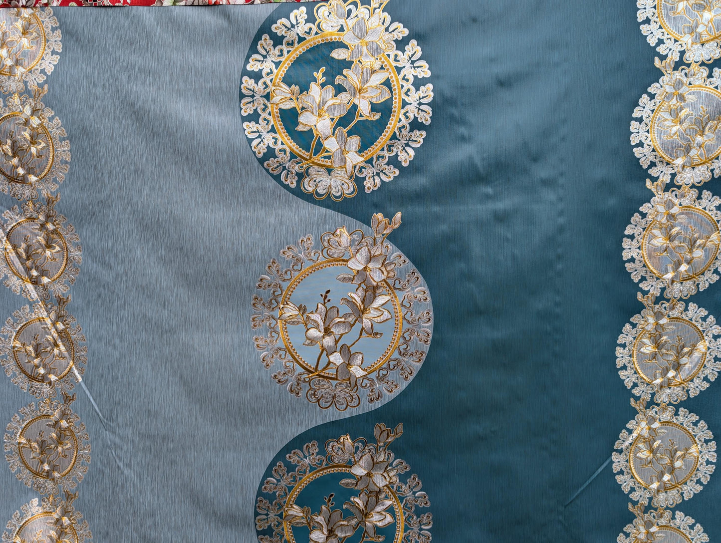 High Quality 54" Vinyl Table Cover Fabric, Lined, Flower Design - By The Yard (No Felack) | Gtex Fabrics