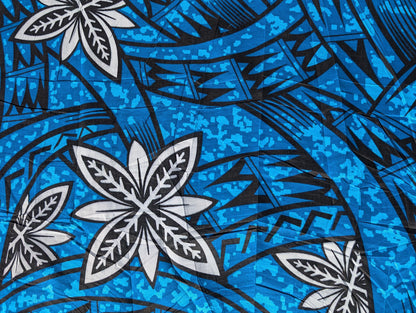Polynesian Elegance: 36" Polyester Fabric with Poly Cotton Feel– Tribal and Floral Fusion  Tapa Block Print- Made In Thailand - Low Price   | Gtex Fabrics
