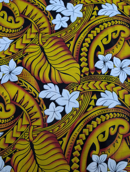 Roll, Bolt - Polynesian Elegance: 36" Polyester Fabric with Poly Cotton Feel– Tropical and Floral Fusion- Made In Thailand - Wholesale Price   | Gtex Fabrics
