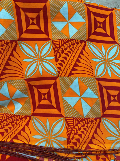 New Sarong, Pareo, Lava Lava, Beach Wrap - 72” x 45” Polynesian Block Print Design - Choose your color - Large Size with hemmed edgess | Gtex Fabrics