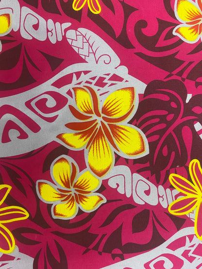 Roll, Bolt - Polynesian Elegance: 36" Polyester Fabric with Poly Cotton Feel– Tropical and Floral Fusion- Made In Thailand - Wholesale Price | Gtex Fabrics