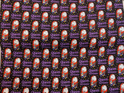 Nightmare Before Christmas Fabric Black Halloween Queen of Screams- Sally 100% Cotton Fabric by the Yard | Gtex Fabrics