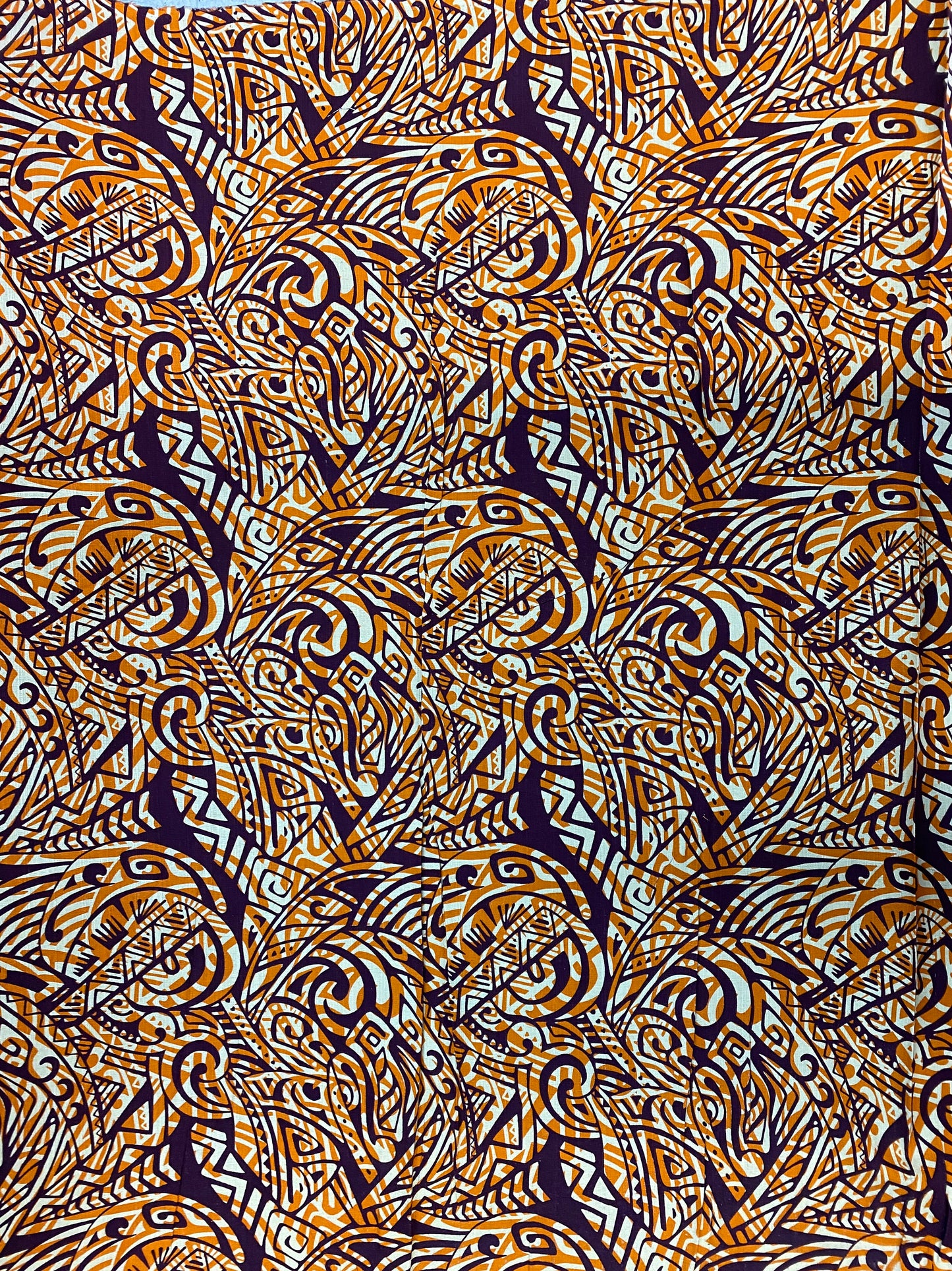 Polynesian Fabric -Tapa Fabric, Block Print, Tribal, Samoan, Fiji, Island Fabric - Sold by the Yard -100% Cotton Lt Bark Cloth -Doby Cotton   | Gtex Fabrics