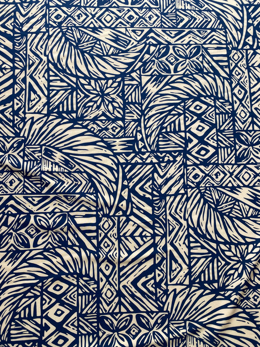 Hawaiian Tropical Tapa Tribal Print Polynesian Fabric - Peach Skin Fabric- by the Yard 58" Wide - New Design - Island Fabric 103 | Gtex Fabrics