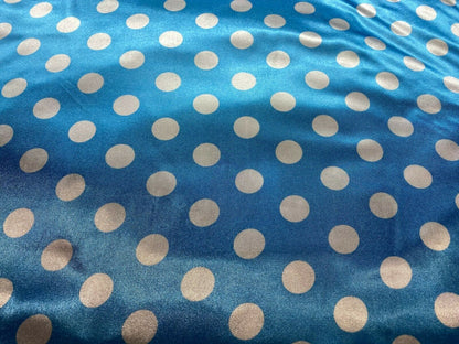 Polka Dot Tablecloth Drapery Apparel Fabric, Printed Charmeuse Satin 60" 100% Polyester Sold By The Yard | Gtex Fabrics