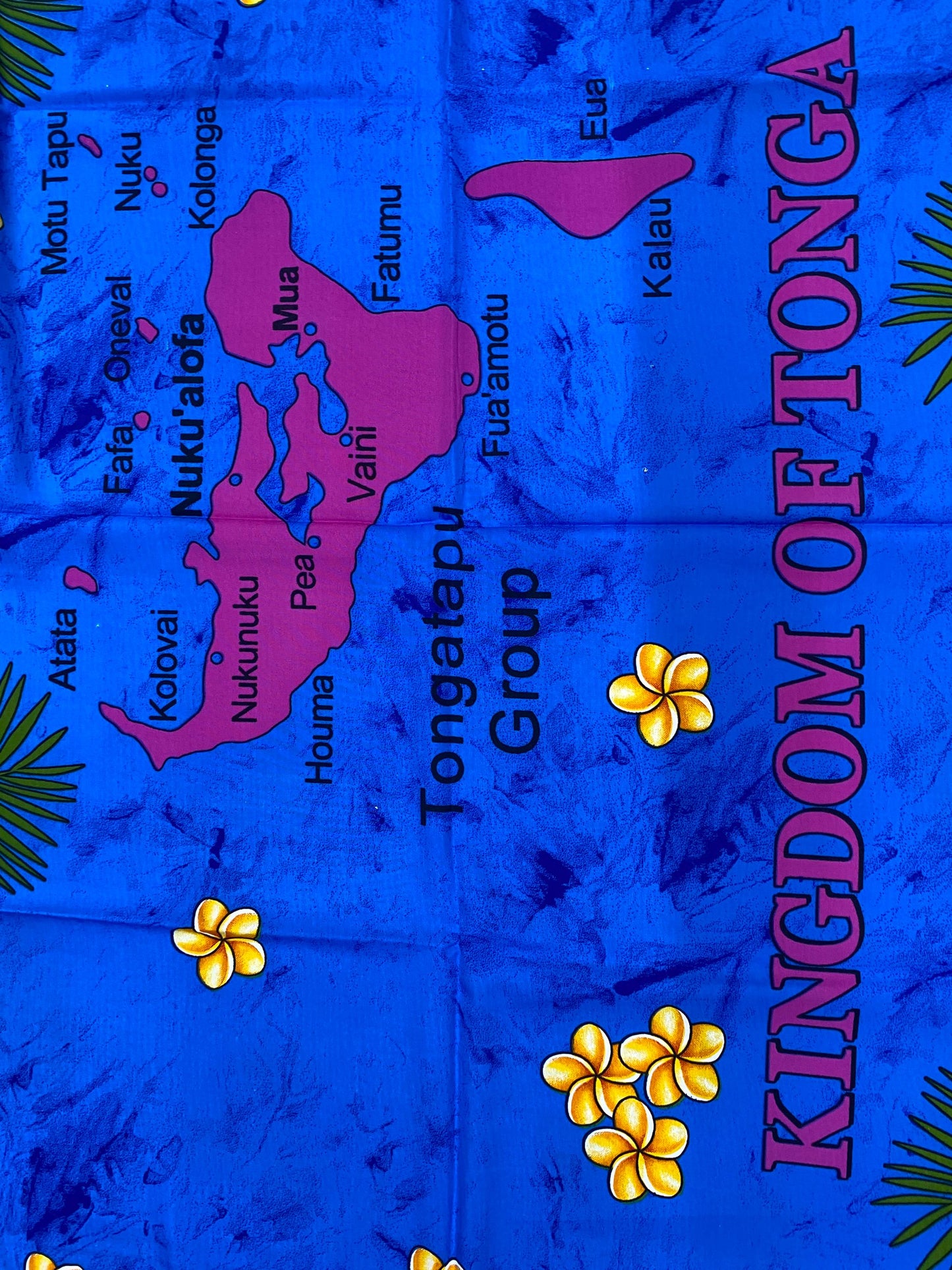 High-Quality Soft Lightweight Map of Tonga Ei Lava Lava Sarong Pareo Wrap – Made in India – Perfect for Any Occasion -Large  70" x 44"   | Gtex Fabrics