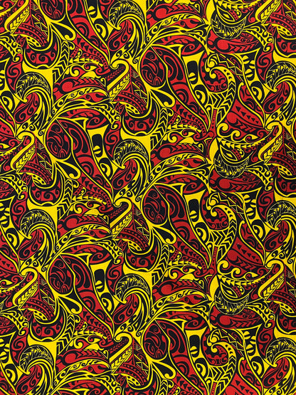 Polynesian Fabric -Tapa Fabric, New Design, Tribal, Samoan, Fiji, Island Fabric - Sold by the Yard -100% Cotton Lt Bark Cloth -Doby Cotton   | Gtex Fabrics