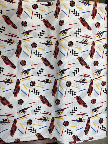 Disney Cars Fabric - Lightning McQueen Tires Toss - 100% Cotton - 43” Wide - Sold by the Yard - Kids Quilting & Crafts Material  | Gtex Fabrics