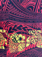 GTEX Collection - New Digital Tribal Tattoo Design with Hibiscus Flowers -Island Fabric - Sold by the Yard - Poly Cotton Fabric 45" | Gtex Fabrics