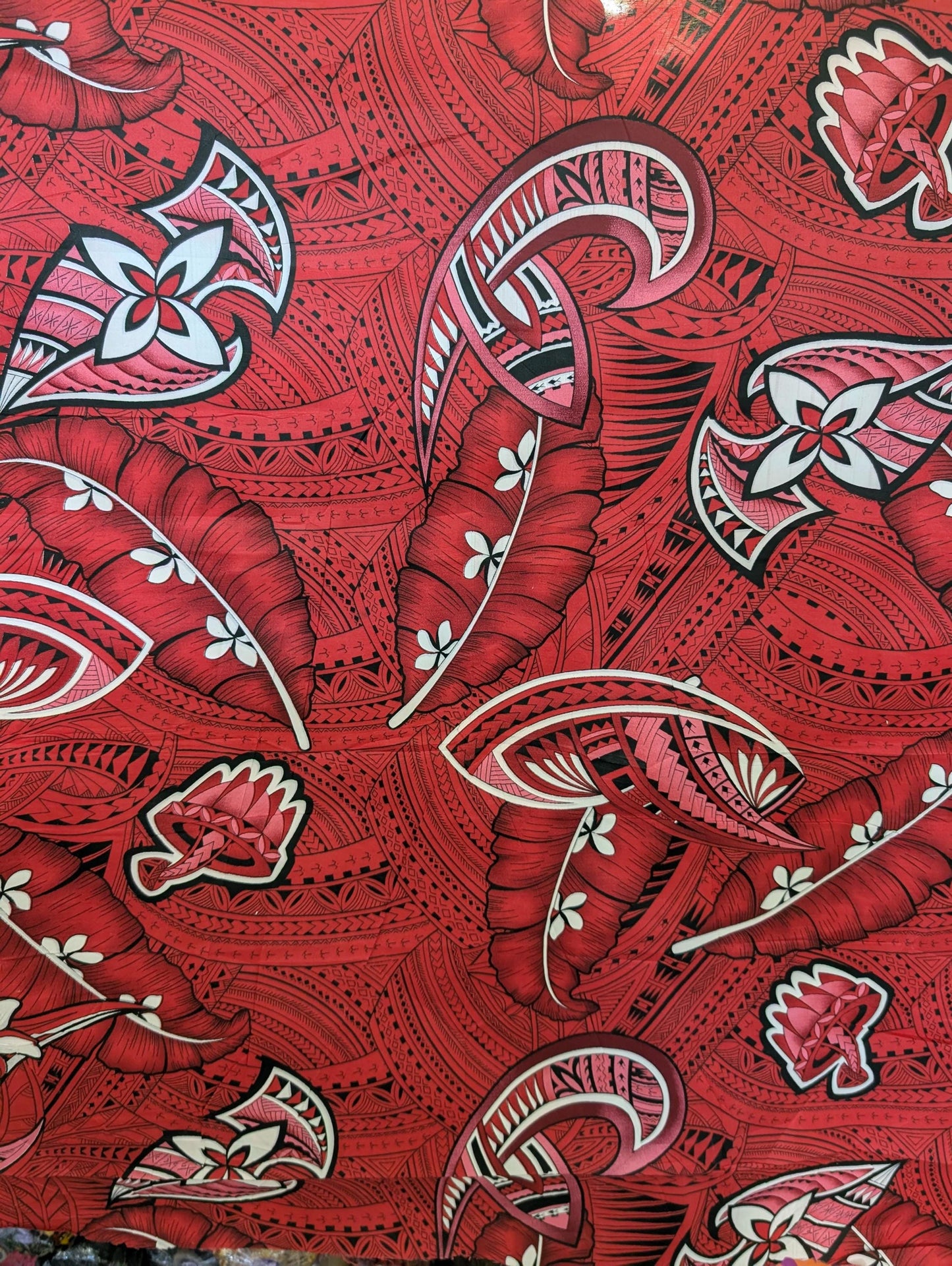Premium Quality: Polynesian Elegance 36" Fabric – Tribal Tattoo Design, Poly Cotton Feel, Vibrant Colors, Made in Thailand | Gtex Fabrics