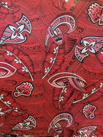 Premium Quality: Polynesian Elegance 36" Fabric – Tribal Tattoo Design, Poly Cotton Feel, Vibrant Colors, Made in Thailand | Gtex Fabrics