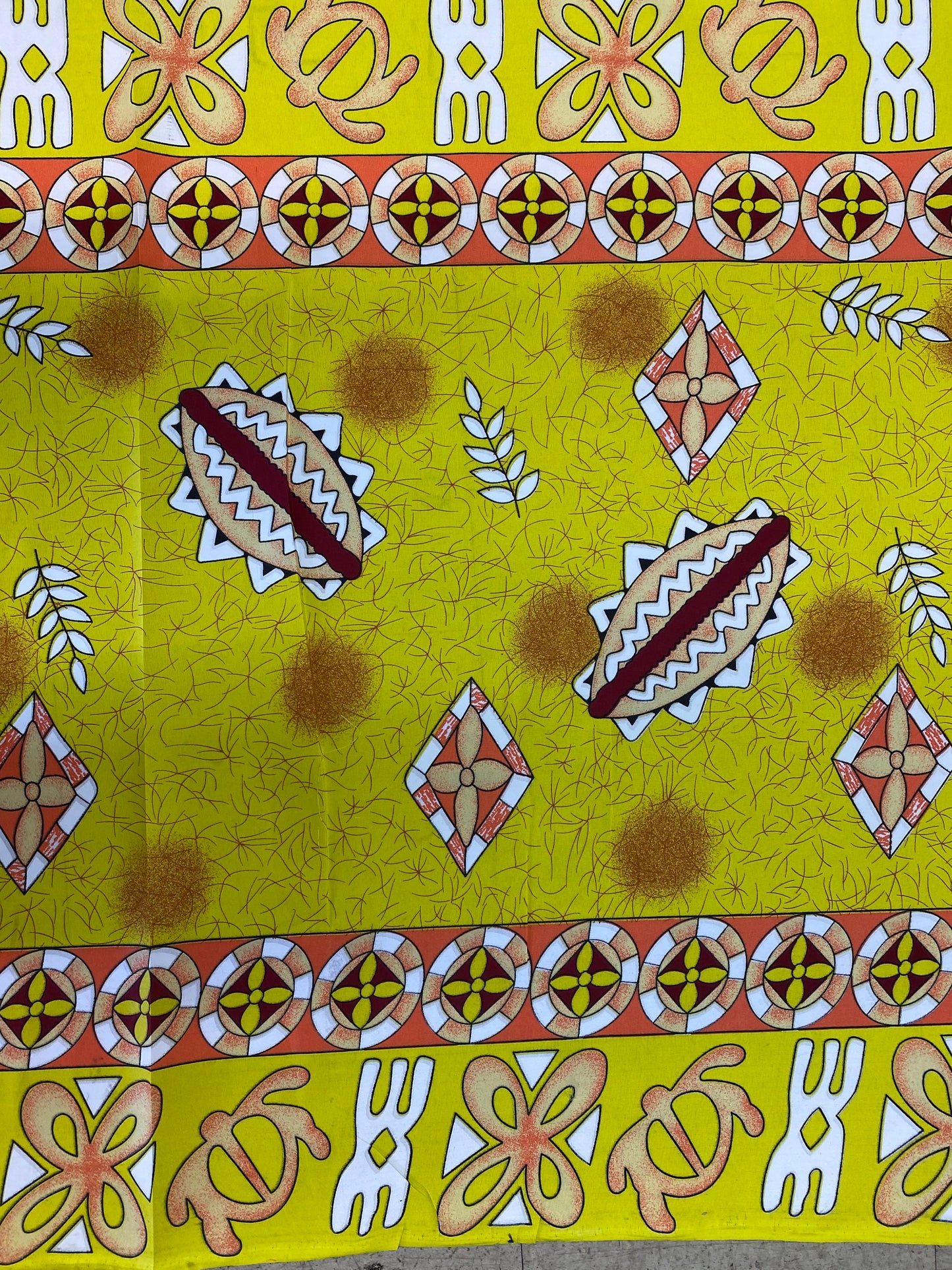 Polynesian Elegance – 36" Wide Polyester Fabric with Soft Blend Feel | Hawaiian & Floral Fusion | Made in Thailand | Wholesale Roll Price | Gtex Fabrics