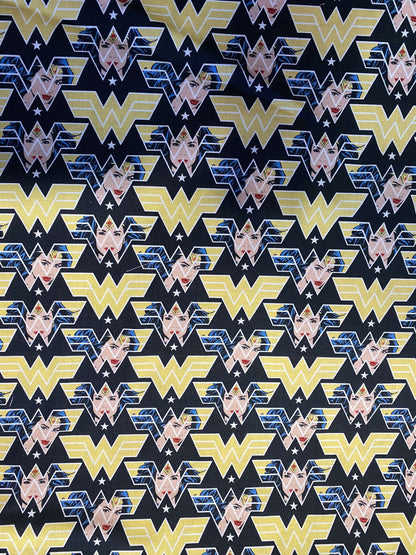 DC Comics Wonder Woman '84 Face Crop Toss 100% Cotton Fabric | Gtex Fabrics
