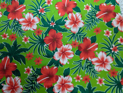 Polynesian Elegance: 36" Polyester Fabric with Poly Cotton Feel– Tropical and Floral Fusion- Vibrant Colors - Made In Thailand | Gtex Fabrics