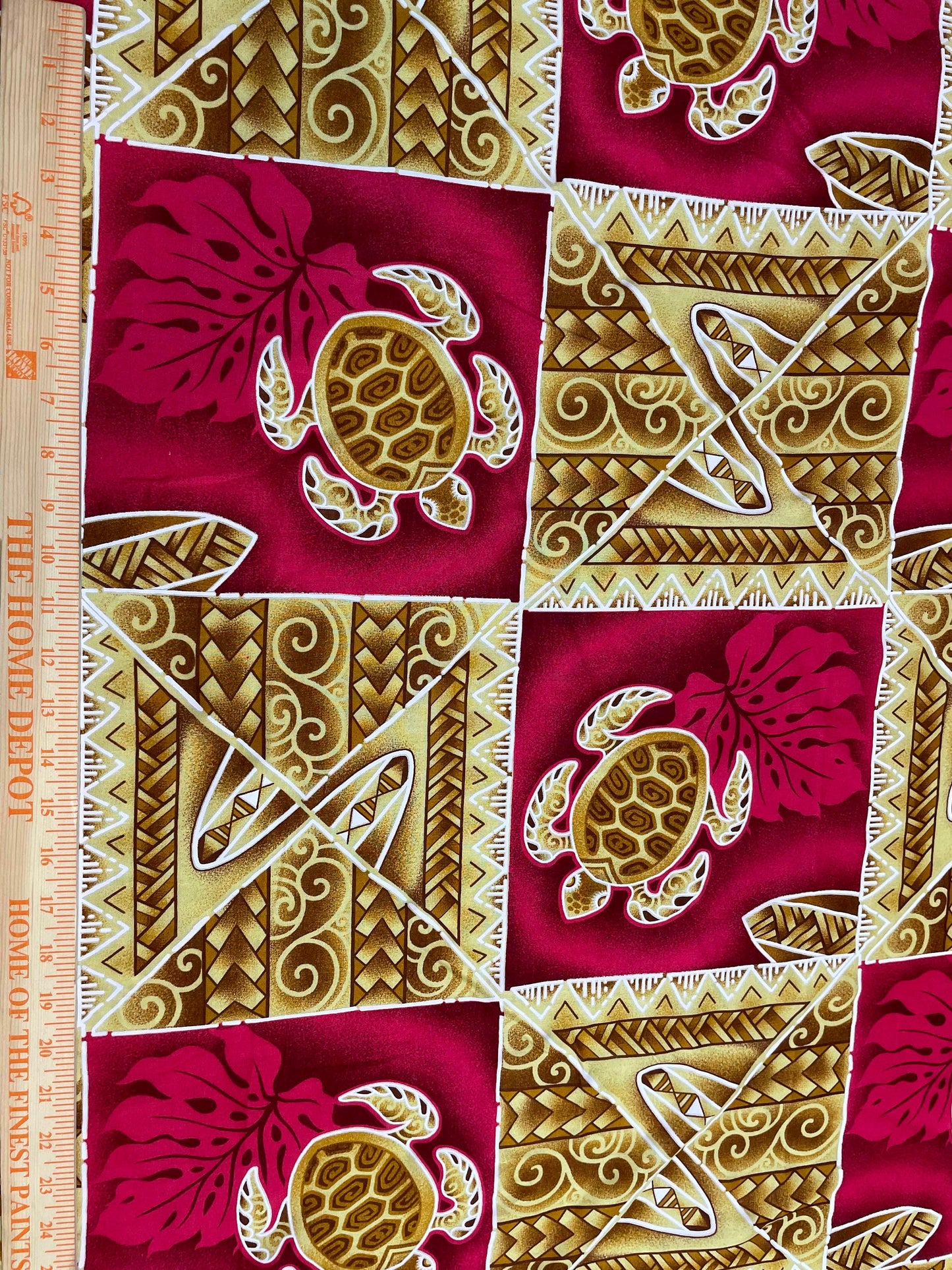 Polynesian Tapa Fabric - Tribal Hawaiian Cute and Unique Fabric Design - Sold by the Yard - Luxury Rayon Quality 45" | Gtex Fabrics
