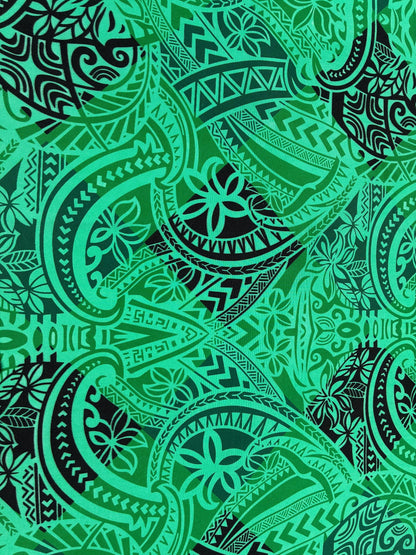 Polynesian Tribal Fabric – Island Print | 45” Wide | Lightweight Poly Cotton Feel | 100% Polyester | Sold by Yard or Roll | Gtex Fabrics