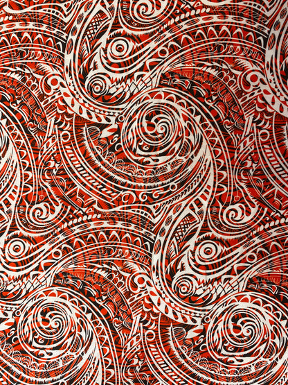 GTEX Collection - Polynesian Fabric -Tribal Tattoo Fabric, Samoan Print - Sold by the Yard - 100% Cotton Fabric 45" - New Tribal Design  | Gtex Fabrics