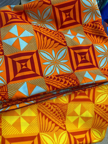 New Sarong, Pareo, Lava Lava, Beach Wrap - 72” x 45” Polynesian Block Print Design - Choose your color - Large Size with hemmed edgess | Gtex Fabrics