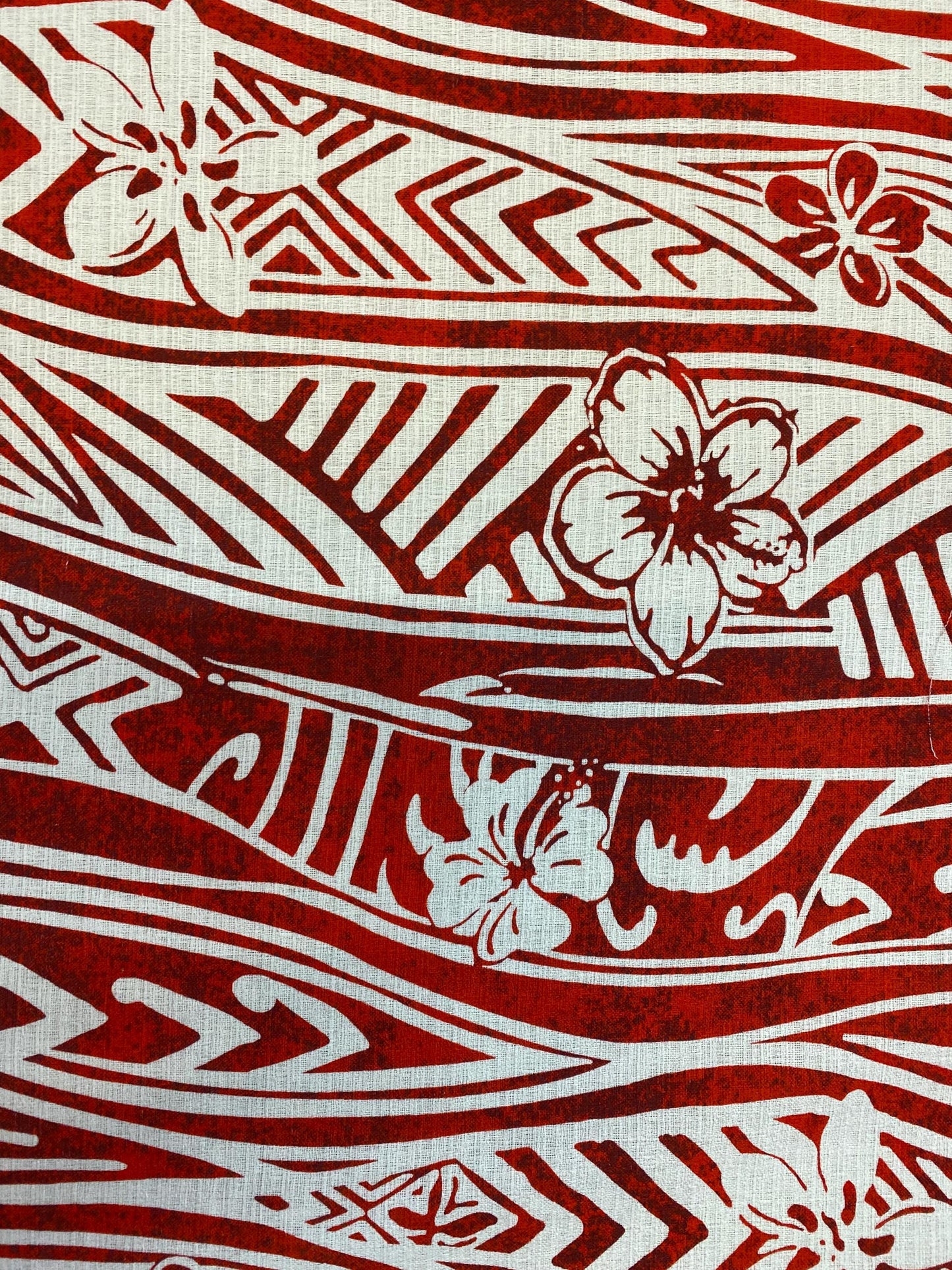 Polynesian Tribal Tattoo with Hibiscus, Doby Cloth, Lt. Bark Cloth, 100% Cotton, High Quality Rich Colors - New Design   | Gtex Fabrics