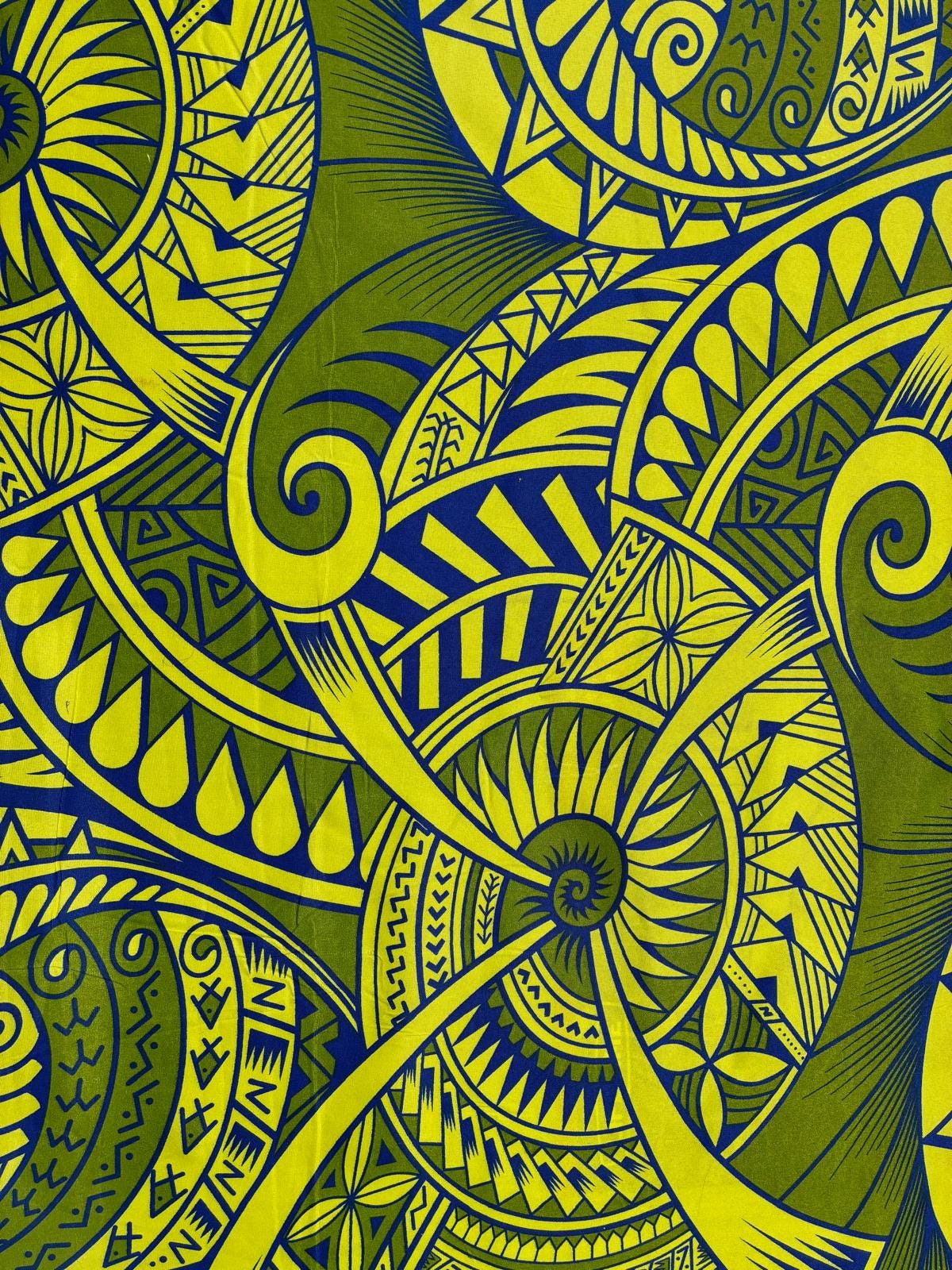 Polynesian Tribal Fabric – 45” Wide | Lightweight Soft Poly Cotton Feel | Sold by Yard or Roll | Made in Thailand | Island Design | Wholesale | Gtex Fabrics