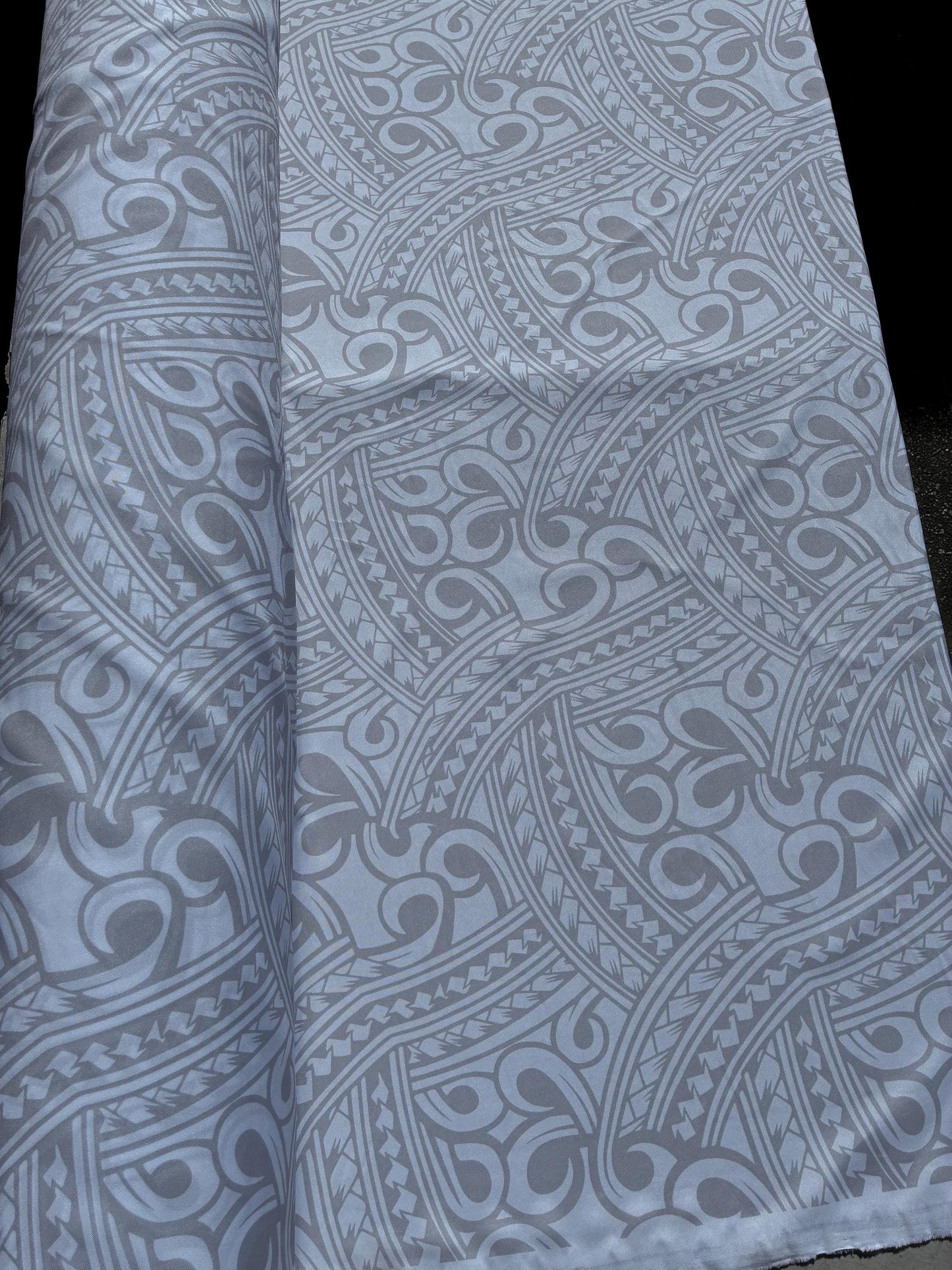 Island Fabric - Polynesian Tribal Fabric – 100% Polyester MiniMatt – Made in New Zealand 60” Wide (White)  | Gtex Fabrics