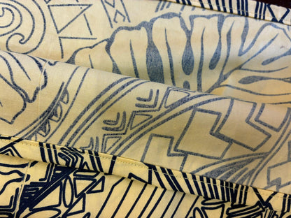 Tropical Yellow Ei Lava Lava Sarong – Soft Poly Cotton | Handmade in USA | Unisex Wrap 70"x44" | Island Pareo for Any Occasion  | Gtex Fabrics