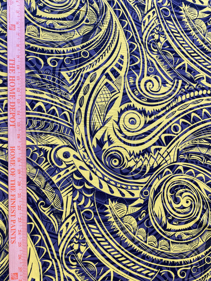 New Tactical Tribal Tattoo Polynesian Fabric - Peach Skin Fabric- by the Yard 58" Wide - New Design - Island Fabric 105  | Gtex Fabrics