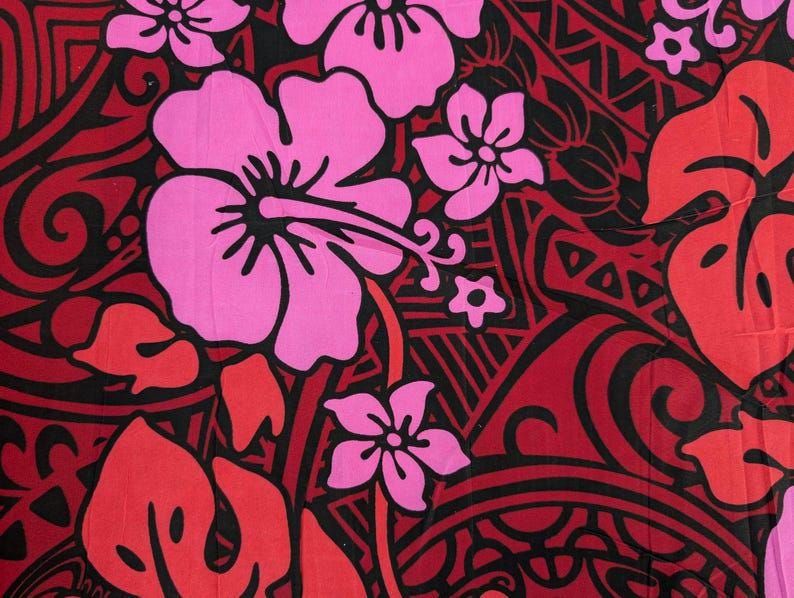 Roll, Bolt – Polynesian Elegance: 36″ Polyester Fabric with Poly Cotton Feel– Tropical and Floral Fusion- Made In Thailand – Wholesale Price  | Gtex Fabrics