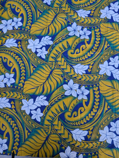 Roll, Bolt - Polynesian Elegance: 36" Polyester Fabric with Poly Cotton Feel– Tropical and Floral Fusion- Made In Thailand - Wholesale Price   | Gtex Fabrics