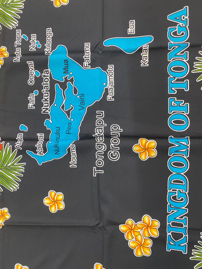 High-Quality Soft Lightweight Map of Tonga Ei Lava Lava Sarong Pareo Wrap – Made in India – Perfect for Any Occasion -Large  70" x 44"   | Gtex Fabrics