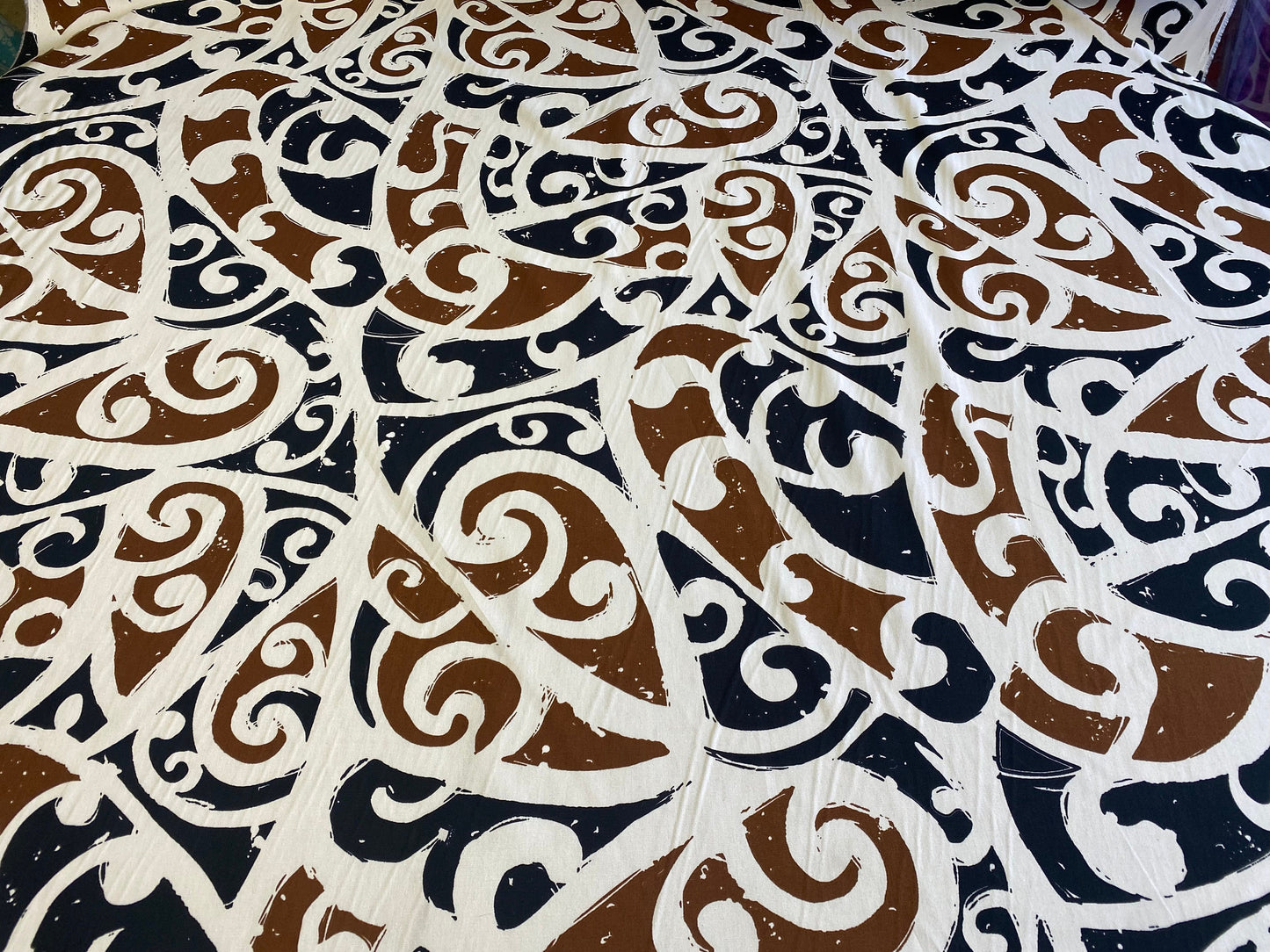 GTEX Collection - Island Print Tropical Hawaiian Tribal Polynesian Print 100% Cotton Fabric 45" Sold By The Yard  | Gtex Fabrics