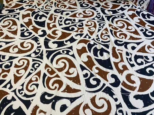 GTEX Collection - Island Print Tropical Hawaiian Tribal Polynesian Print 100% Cotton Fabric 45" Sold By The Yard  | Gtex Fabrics