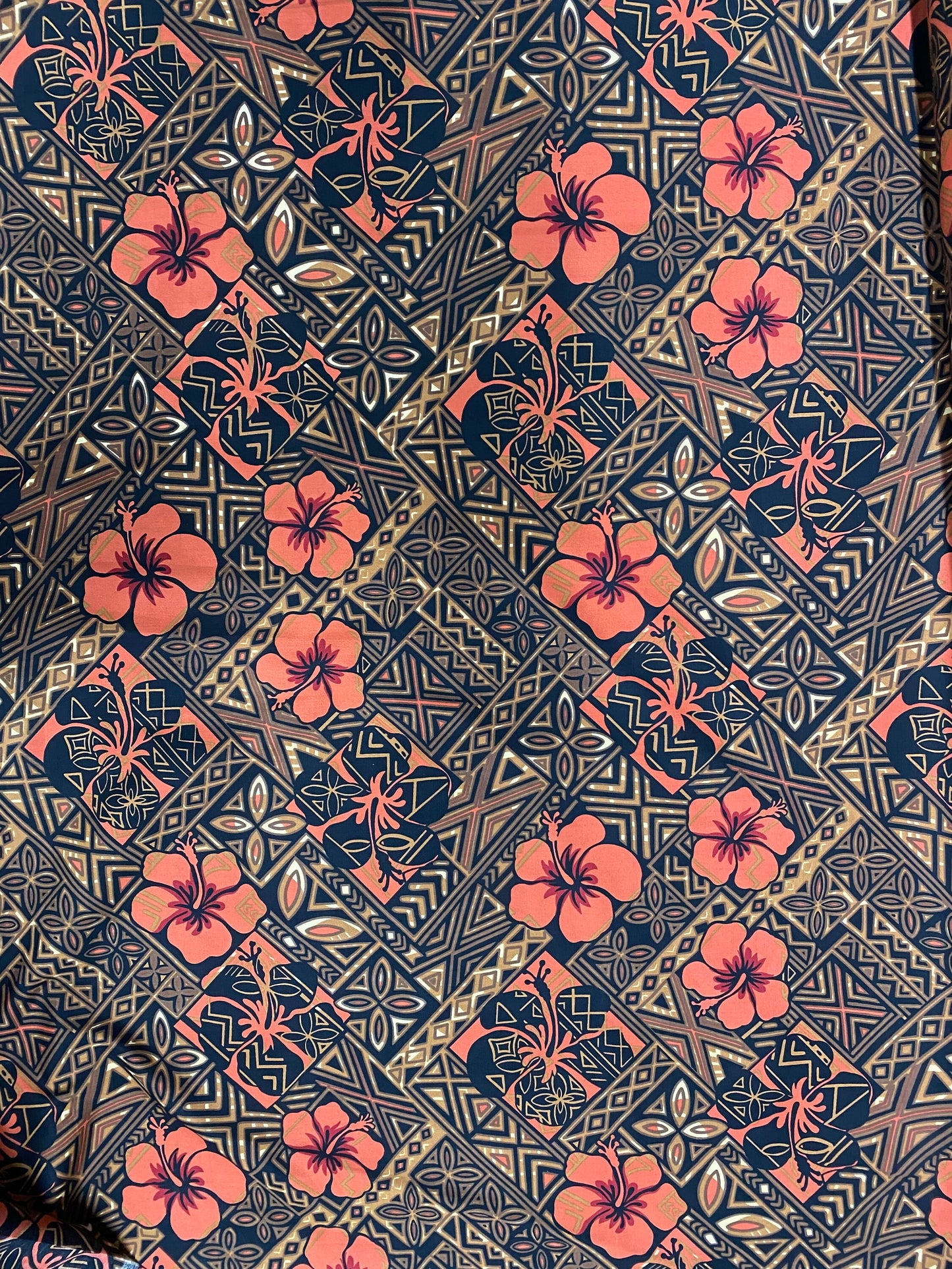 GTEX Collection - Polynesian Fabric -Tapa Fabric, Block Print, Floral Island Fabric - Sold by the Yard - 100% Cotton Fabric 45" - New Design | Gtex Fabrics
