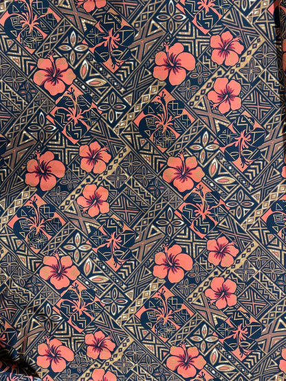 GTEX Collection - Polynesian Fabric -Tapa Fabric, Block Print, Floral Island Fabric - Sold by the Yard - 100% Cotton Fabric 45" - New Design | Gtex Fabrics